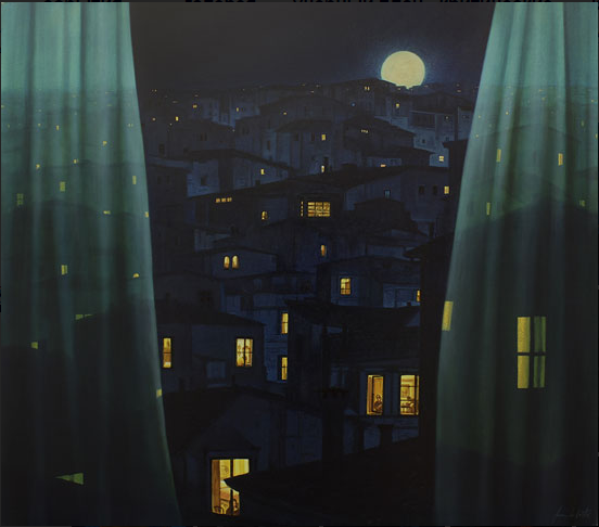 Luca di Castri. «Full Moon». Cтанковая живопись - 2016 г.
